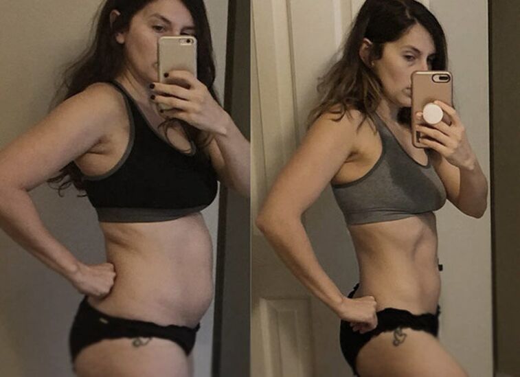 Nenas antes e despois da dieta ceto